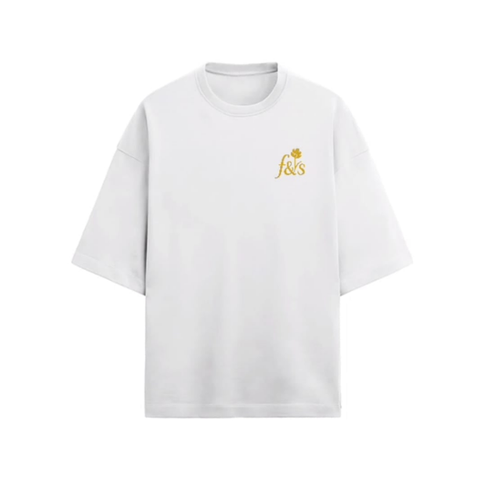F&S Unisex Terry Fabric Oversized Tee - WHITE
