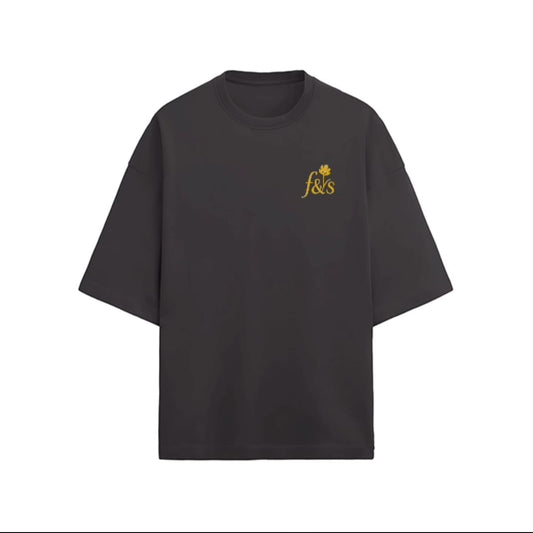 F&S Unisex Terry Fabric Oversized Tee - BLACK